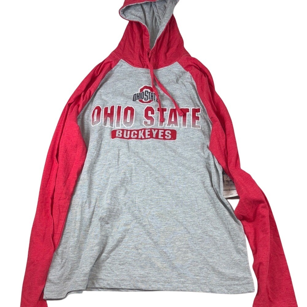 Ohio State Buckeyes Red and Gray light weight Hoodie men's size small
